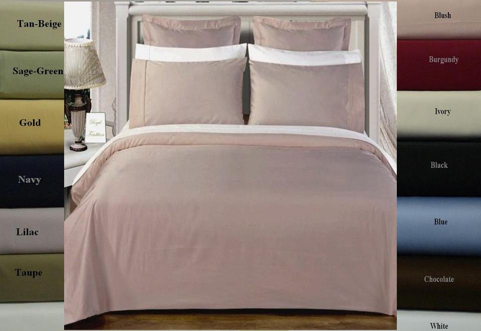 Royal Tradition Egyptian Cotton 600TC Solid Duvet Sets